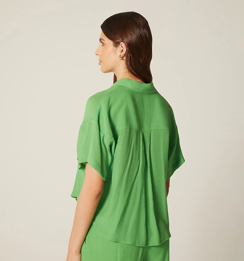 Short Sleeve Blouse with Pockets