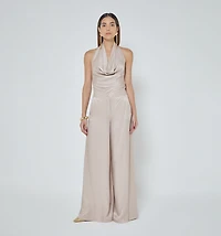 HALTER NECK BACKLESS BLOUSE