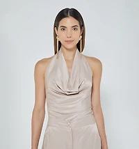 HALTER NECK BACKLESS BLOUSE