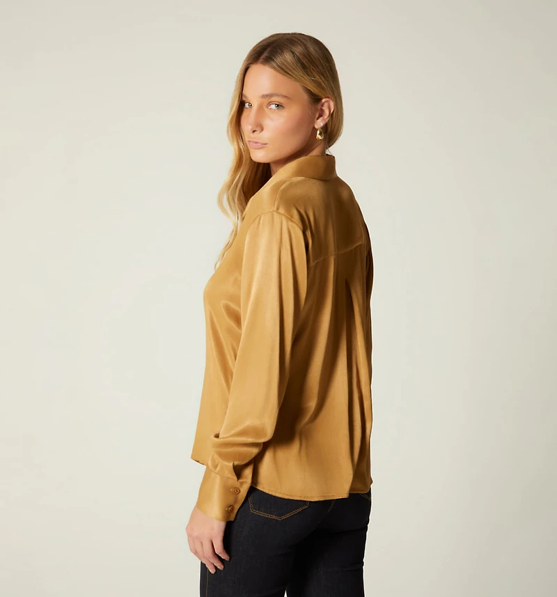 LONG SLEEVE BLOUSE WITH TIE CUFFS