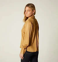 LONG SLEEVE BLOUSE WITH TIE CUFFS