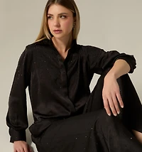 LONG SLEEVE BLOUSE WITH HOT FIX