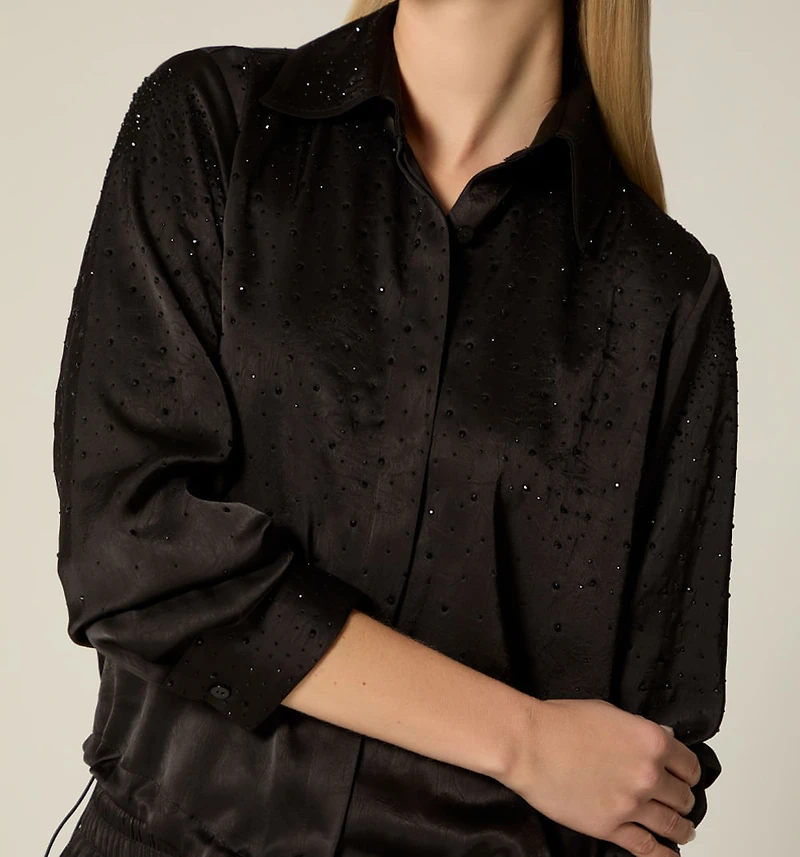 LONG SLEEVE BLOUSE WITH HOT FIX