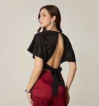 CROP SHORT SLEEVE BLOUSE