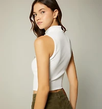 SLEEVELESS HIGH NECK BLOUSE