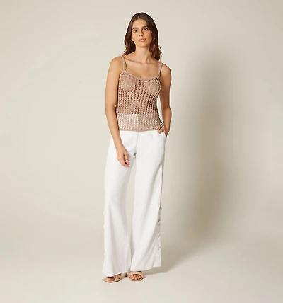 WOMEN'S OPEN-KNIT BLOUSE