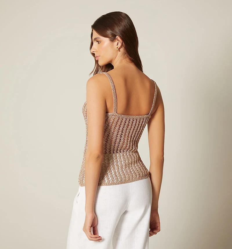 WOMEN'S OPEN-KNIT BLOUSE