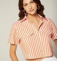 SHORT SLEEVE BOXY BLOUSE