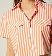 SHORT SLEEVE BOXY BLOUSE