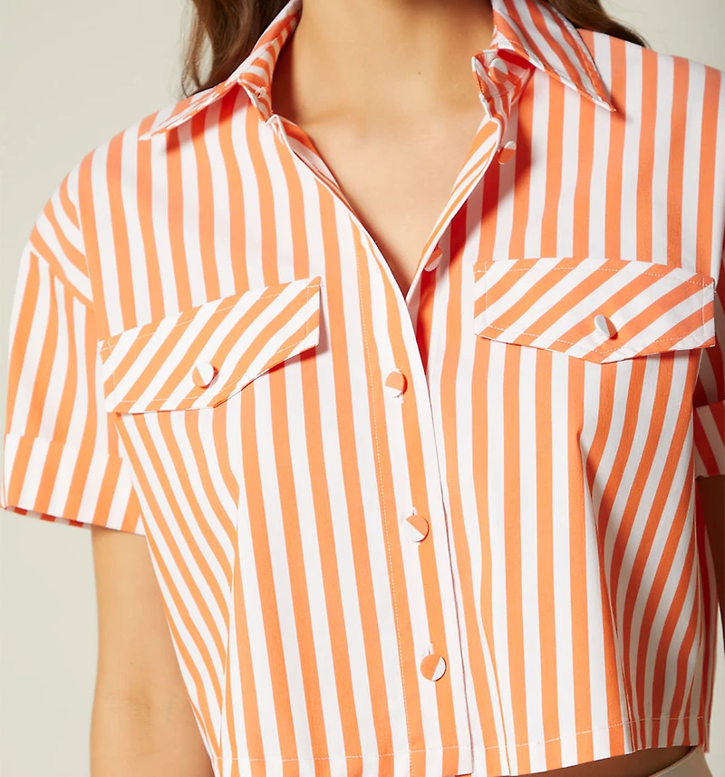 SHORT SLEEVE BOXY BLOUSE