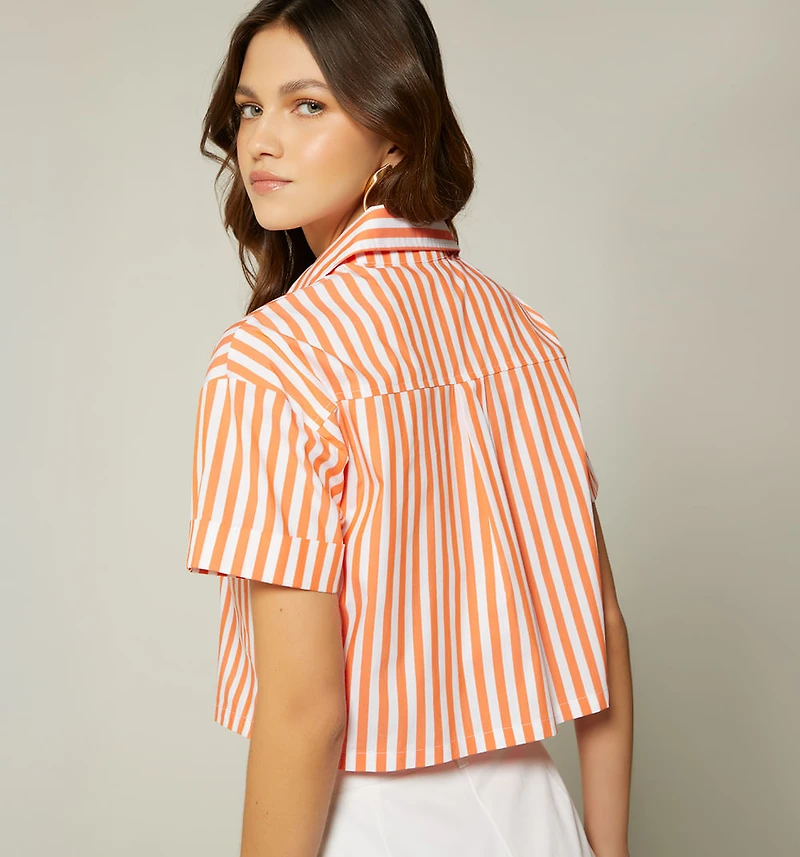 SHORT SLEEVE BOXY BLOUSE