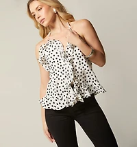 HALTER BLOUSE WITH RUFFLES