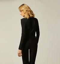 LONG SLEEVE BLOUSE WITH SHOULDER BUTTONS