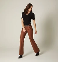 SHORT SLEEVE POLO COLLAR BLOUSE