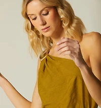 ONE SHOULDER BLOUSE WITH TRIM