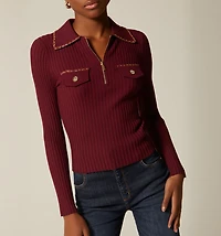 LONG SLEEVE POLO NECK SWEATER