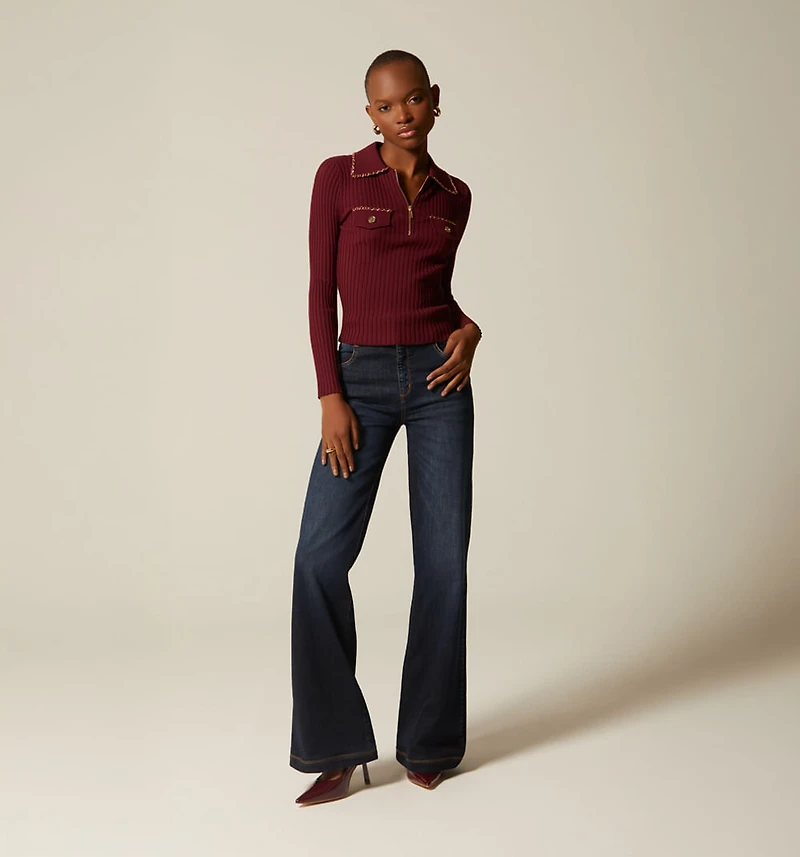 LONG SLEEVE POLO NECK SWEATER