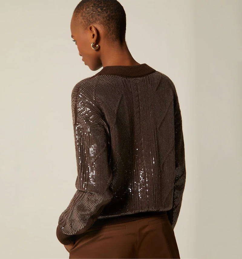 SEQUIN KNIT SWEATER