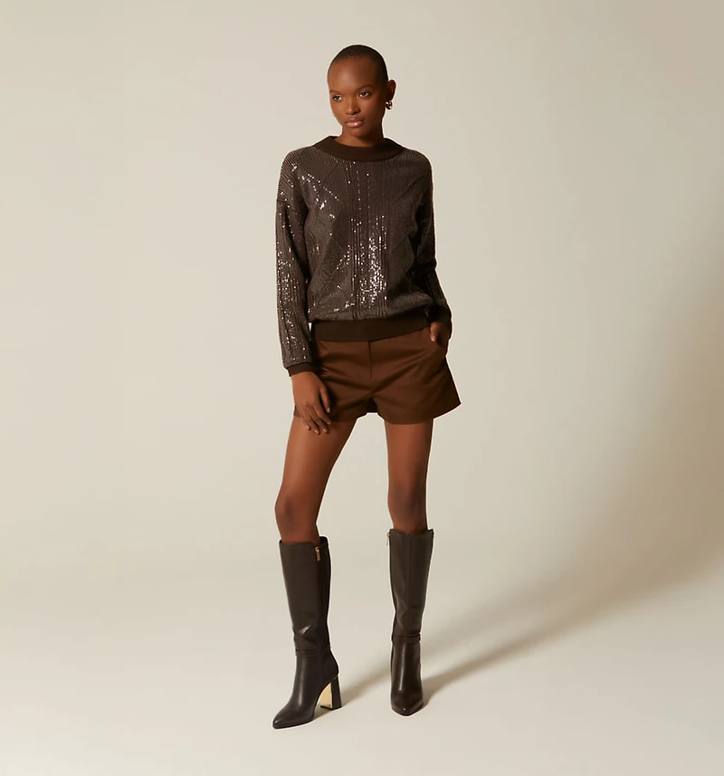 SEQUIN KNIT SWEATER