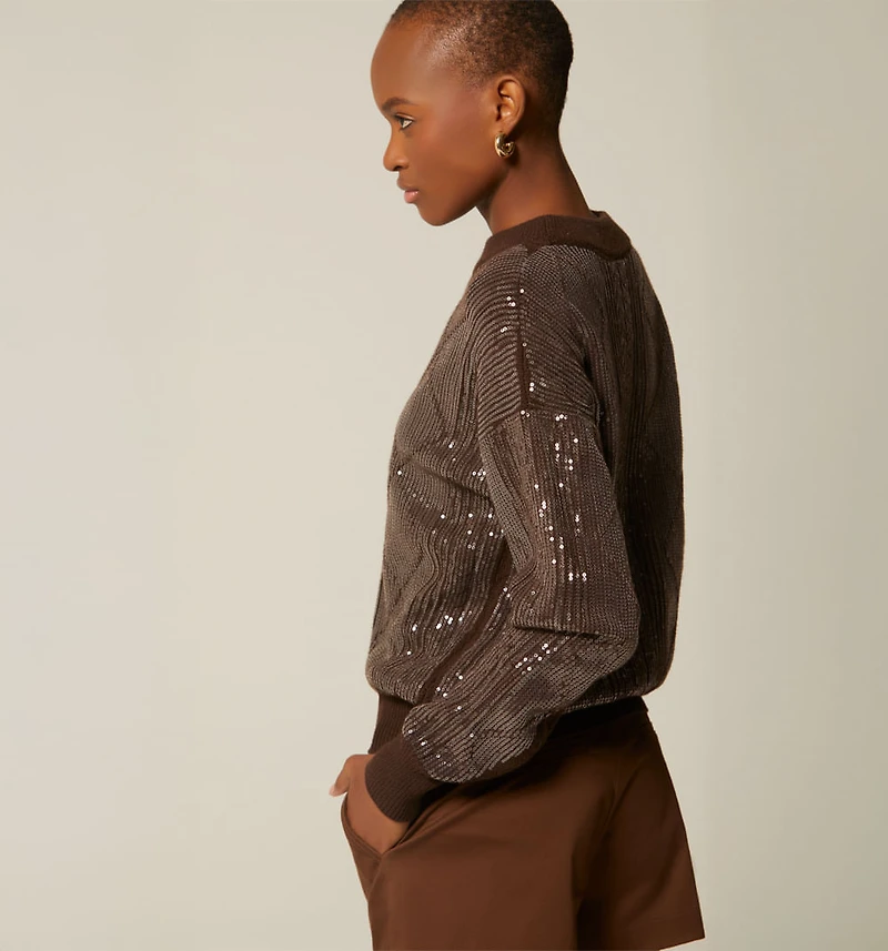 SEQUIN KNIT SWEATER
