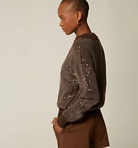 SEQUIN KNIT SWEATER