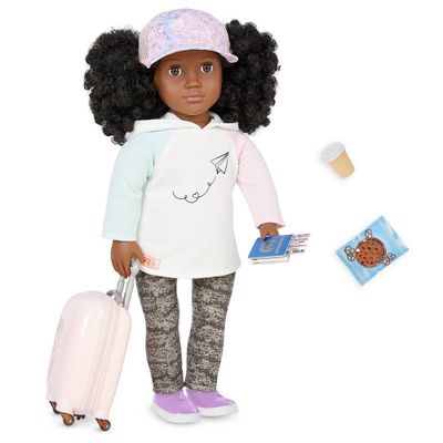 Our Generation Tyanna with Rolling Luggage & Accessories 18 Travel Doll