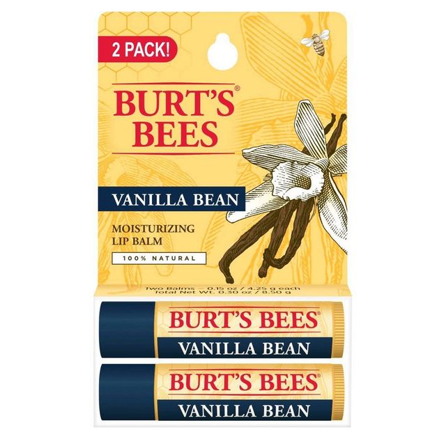 Burts Bees Lip Balm - Vanilla Bean - 2pk/0.30oz