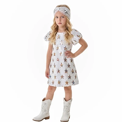 sequin dress 4t 2Bunnies Girls' Christmas New Year Holiday Party Sequin Dress Feather Puff Sleeve, Girl's, Size: 4T, Green