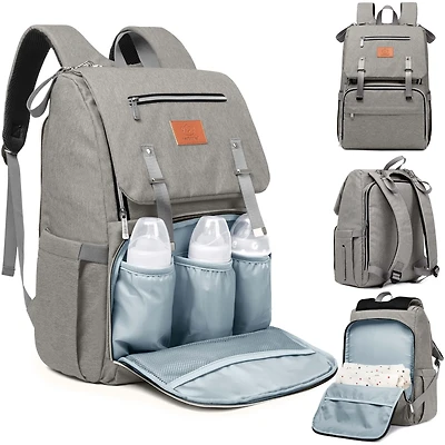 Baby Brezza Quilted Puffer Backpack Diaper Bag - Taupe  display picture 1
