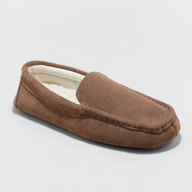 Mens Carlo Genuine Suede Leather Moccasin Slippers