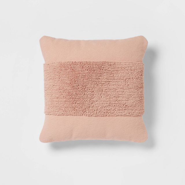 Modern Tufted Square Throw Pillow Blush - Project 62