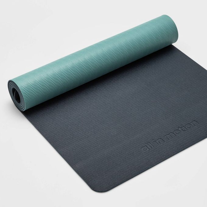 Two Tone Yoga Mat 5mm Navy Blue/Light Blue - All in Motion