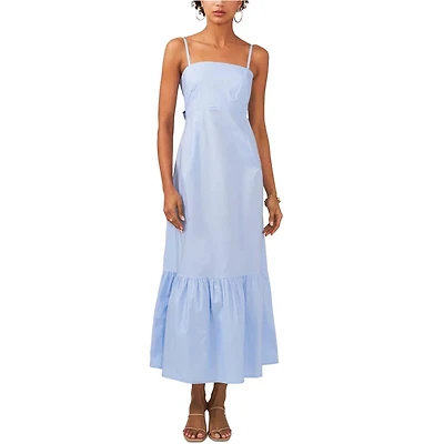 chinese dress ladies Esmerelda Ruffle Open Slit Satin Maxi Dress  Shop American Threads Women's Trendy Online Boutique White / M
