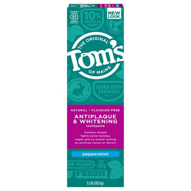 Toms of Maine Antiplaque and Whitening Peppermint Natural Toothpaste