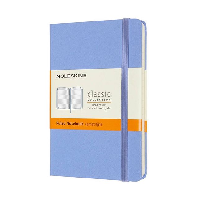 Moleskine Narrow Rule Notebook 5.5x3.5 Hard Cover Pocket Classic Hydrangea Blue