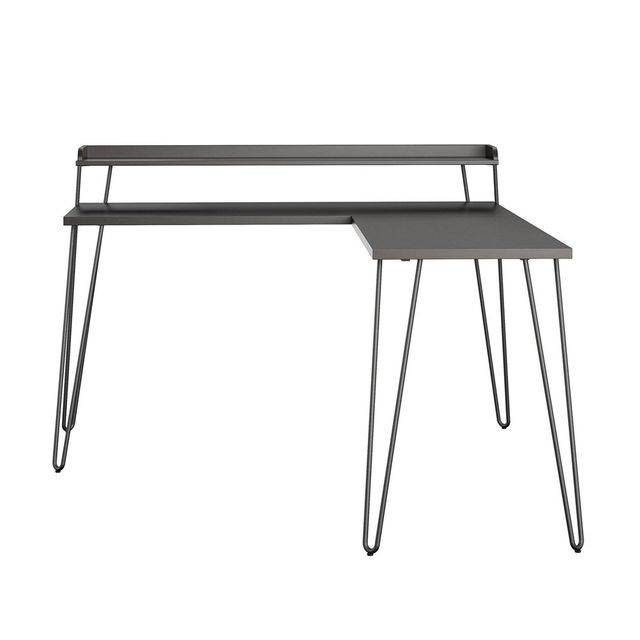 Panama L Desk with Riser Espresso - Room & Joy
