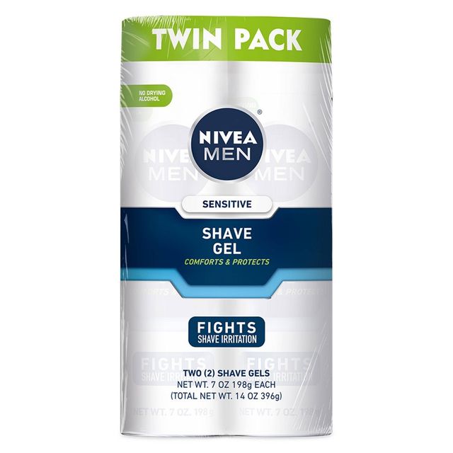 Nivea Men 14oz sensitive shave gel twin pack