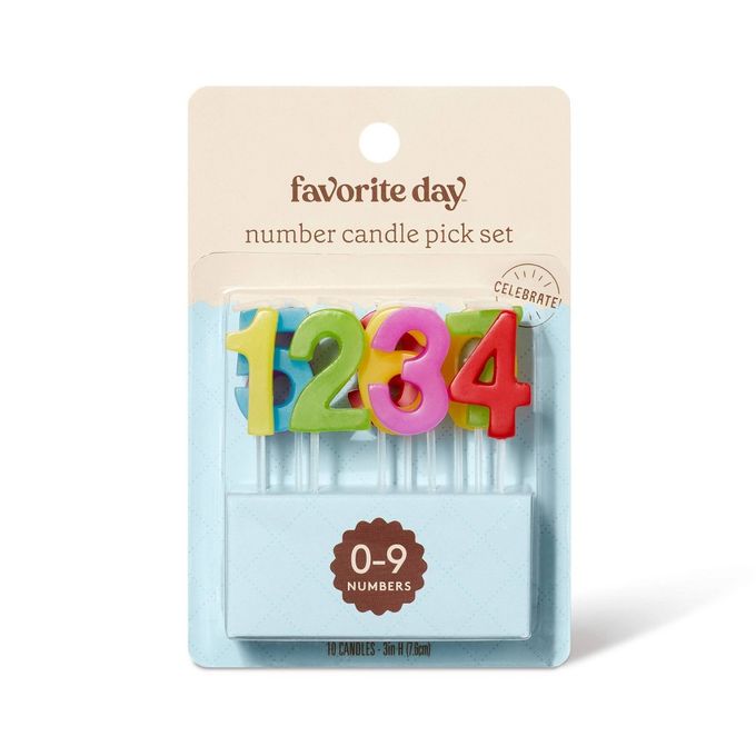 Rainbow Number Candles - 10ct - Favorite Day