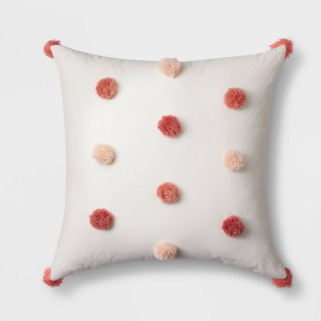 Square Tassel Throw Pillow Pink - Pillowfort