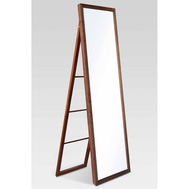 20 x 65 Wood Ladder Standing Mirror Brown - Threshold