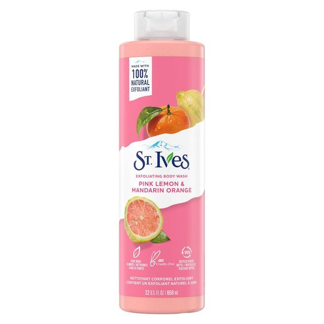 St. Ives Pink Lemon & Mandarin Orange Plant-Based Natural Body Wash Soap - 22 fl oz