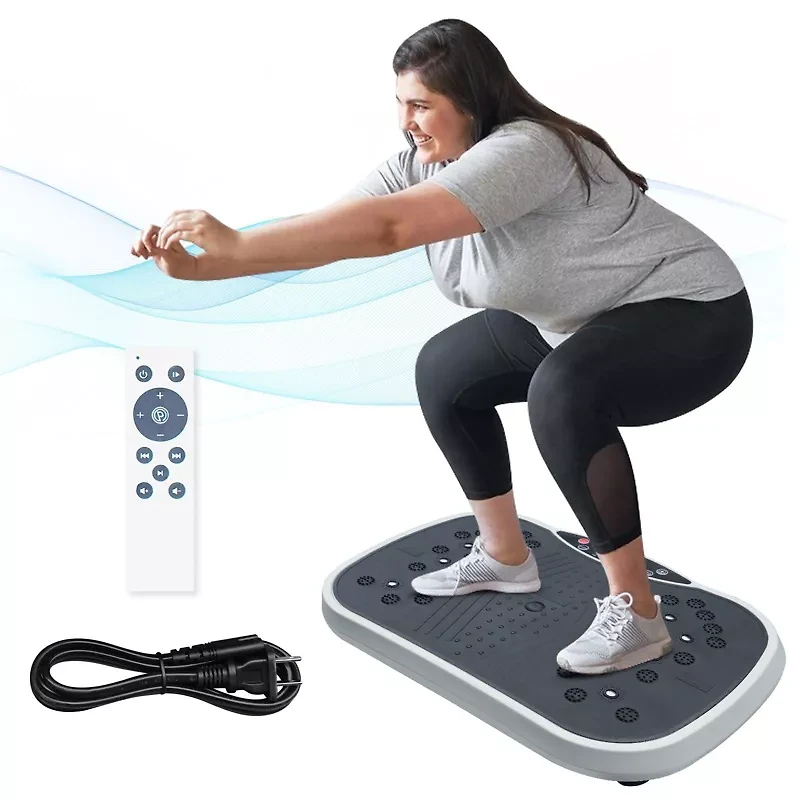 vibrations home trainer Lifepro TrimLite Vibration Plate, Full-Body Exercise Machine, Adjustable  Handlebar, Gray