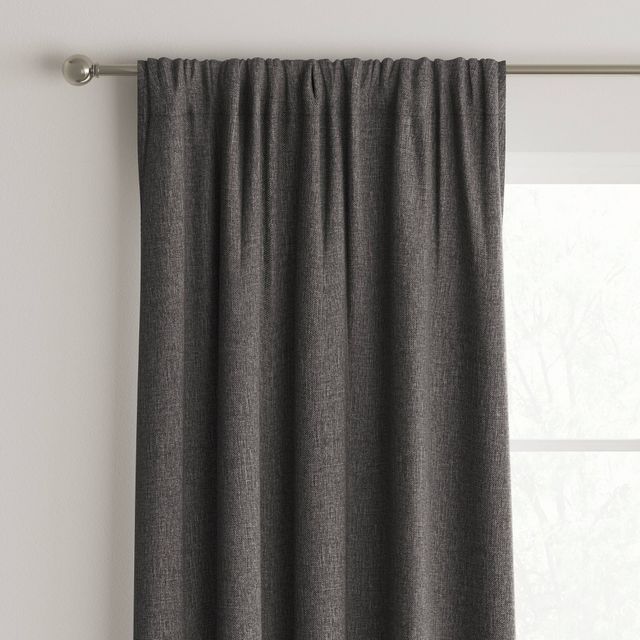 1pc 42x63 Room Darkening Heathered Window Curtain Panel Dark Gray - Room Essentials