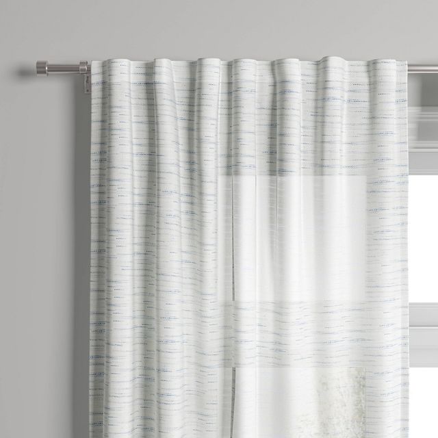 1pc 54x84 Light Filtering Striation Herringbone Window Curtain Panel Cream/Blue - Project 62