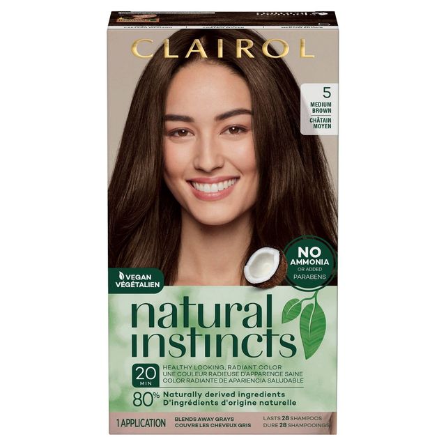 Natural Instincts Clairol Demi-Permanent Hair Color - 5 Medium Brown, Hazelnut - 1 Kit