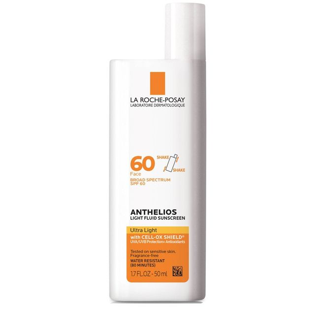 La Roche Posay Anthelios Sunscreen, Ultra-Light Fluid Face Sunscreen, Oxybenzone-Free Sunscreen Lotion - SPF 60 - 1.7 fl oz