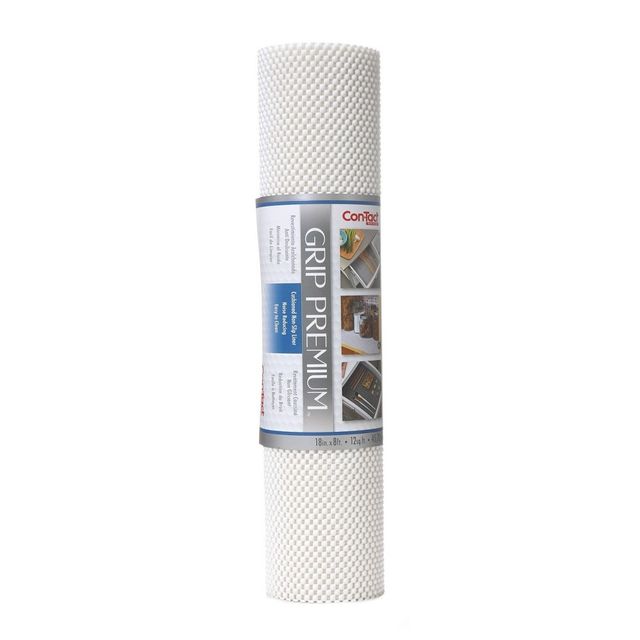 Con-Tact Brand Grip Premium Non-Adhesive Shelf Liner- Thick Grip White (18x 8)