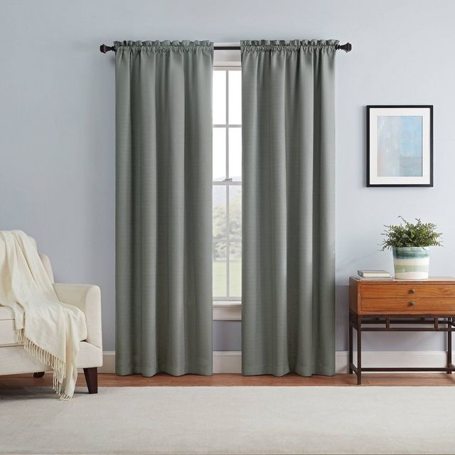 1pc 42x63 Blackout Braxton Thermaback Window Curtain Panel Gray - Eclipse