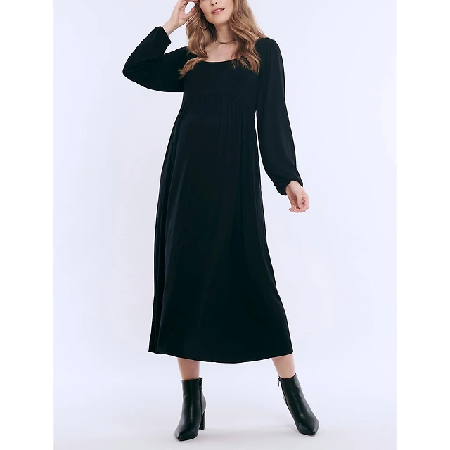 ny collection plus size ruched empire maxi dress NY Collection Women's Black Ruched Empire Maxi Dress Plus Size 2X