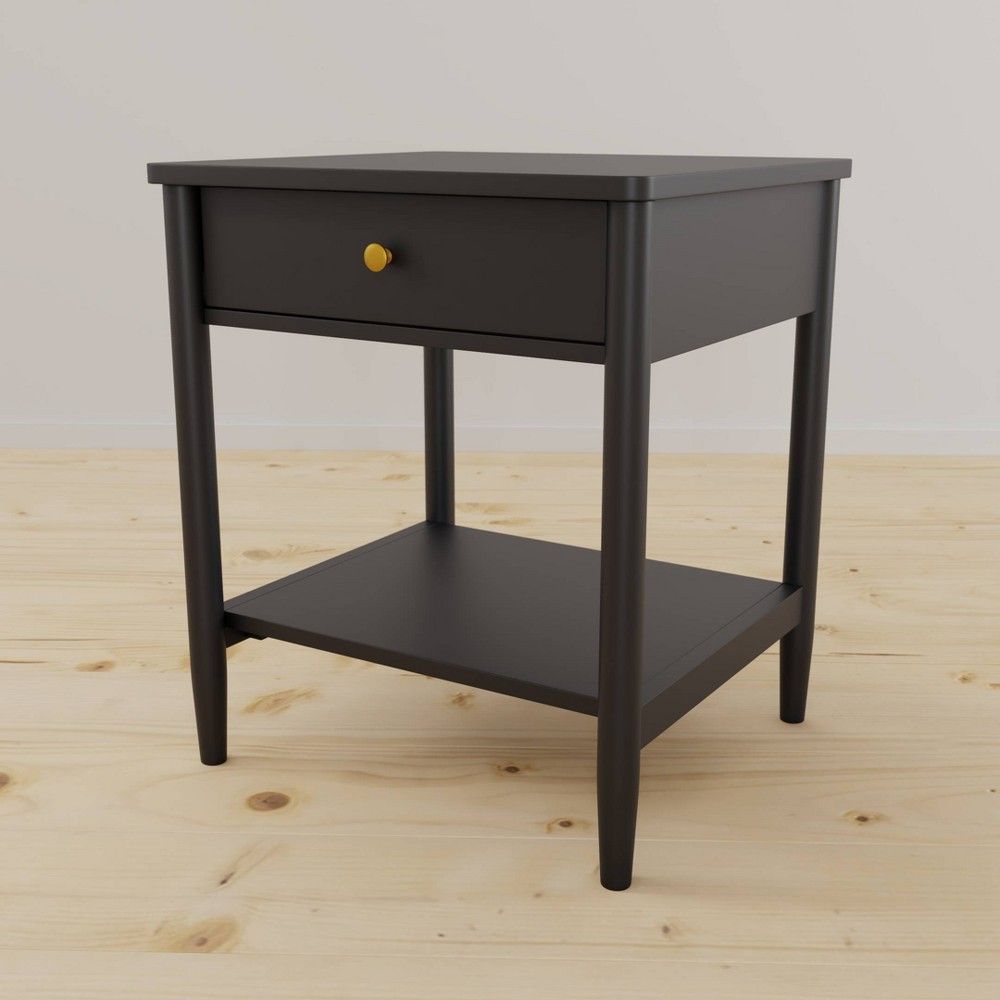 one drawer nightstand black